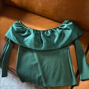 J. Crew Emerald Green Off-Shoulder top
